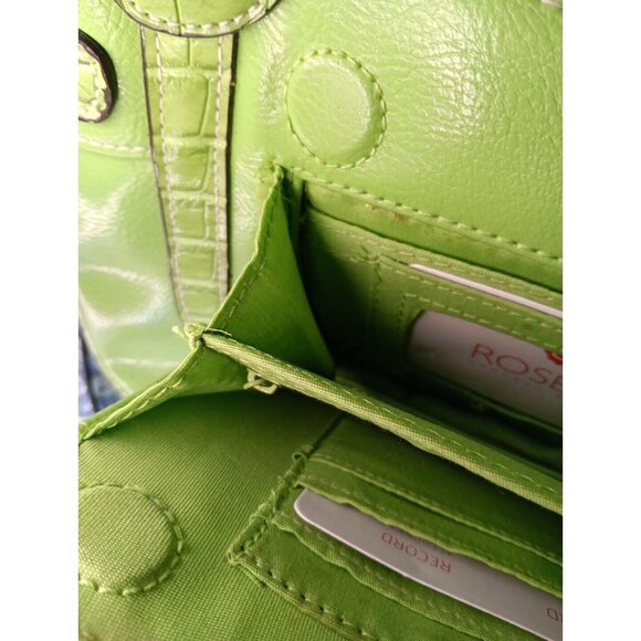 Rosetti Green Croc Embossed Purse Shoulder Bag Pockets Magnetic Closure NWOT - Picture 5 of 9